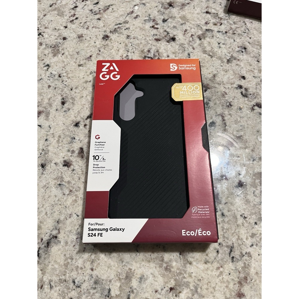 ZAGG‎ Luxe Samsung Galaxy S24 FE Case Black Graphene Fortified 10ft Drop